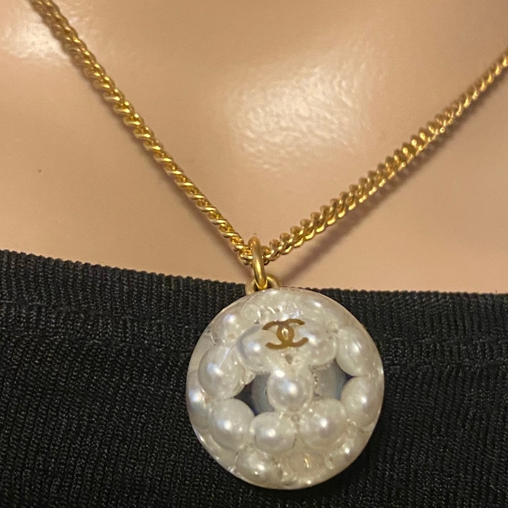 Chanel Gold plated ball charm pendant